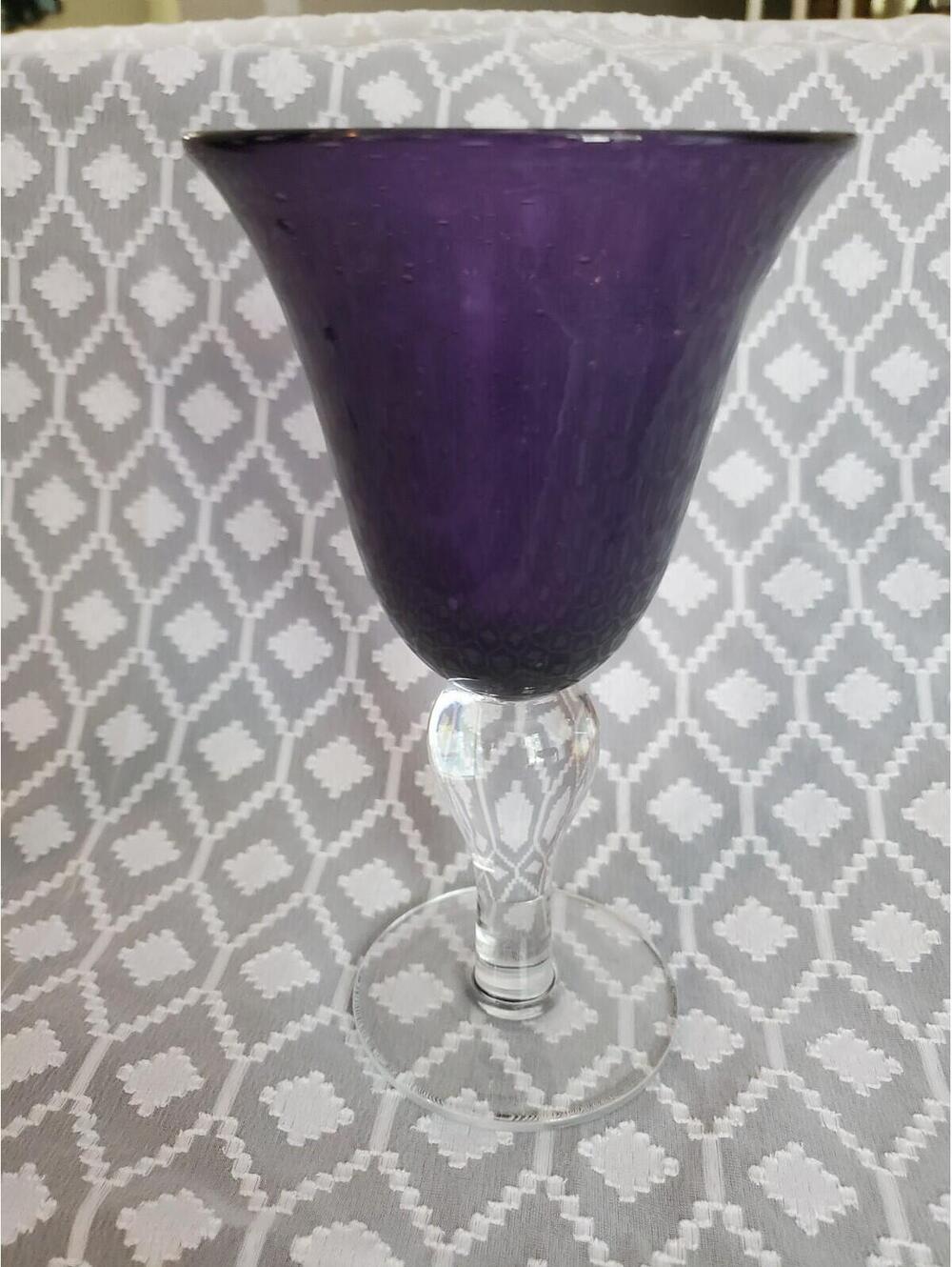 1 Artland Seeded Purple Water Goblet